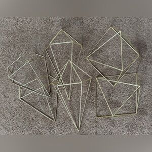 Geometric Gold Wire Wall Decor Set